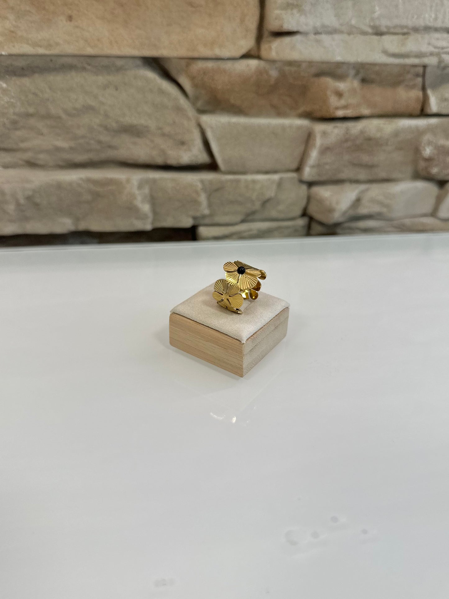 Bague dorée en acier inoxydable