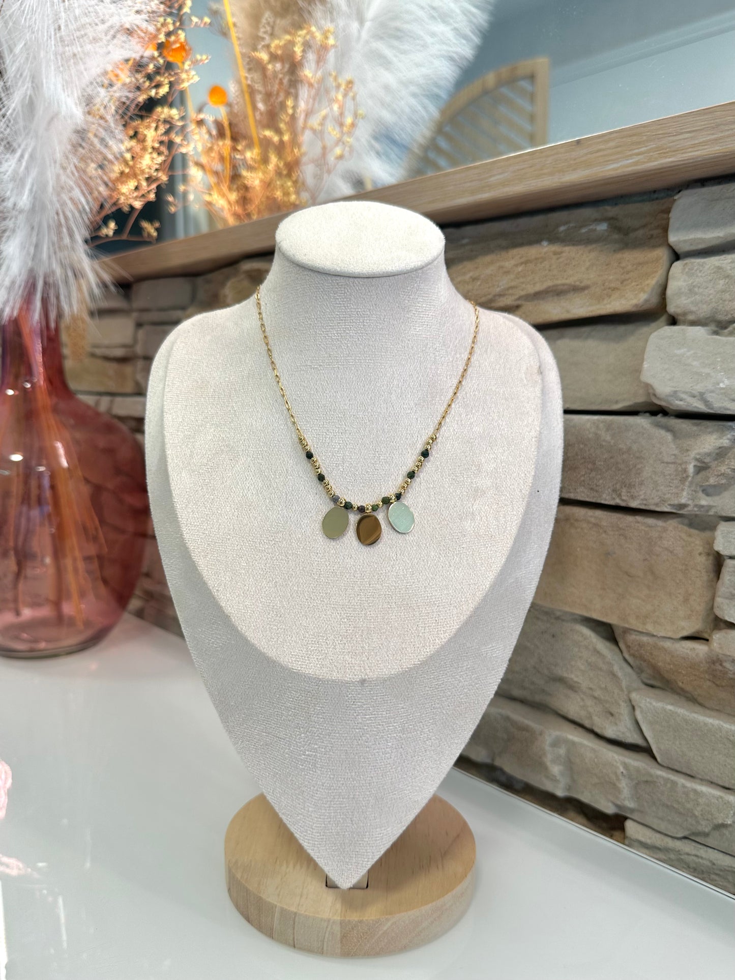 Collier dorée en acier inoxydable