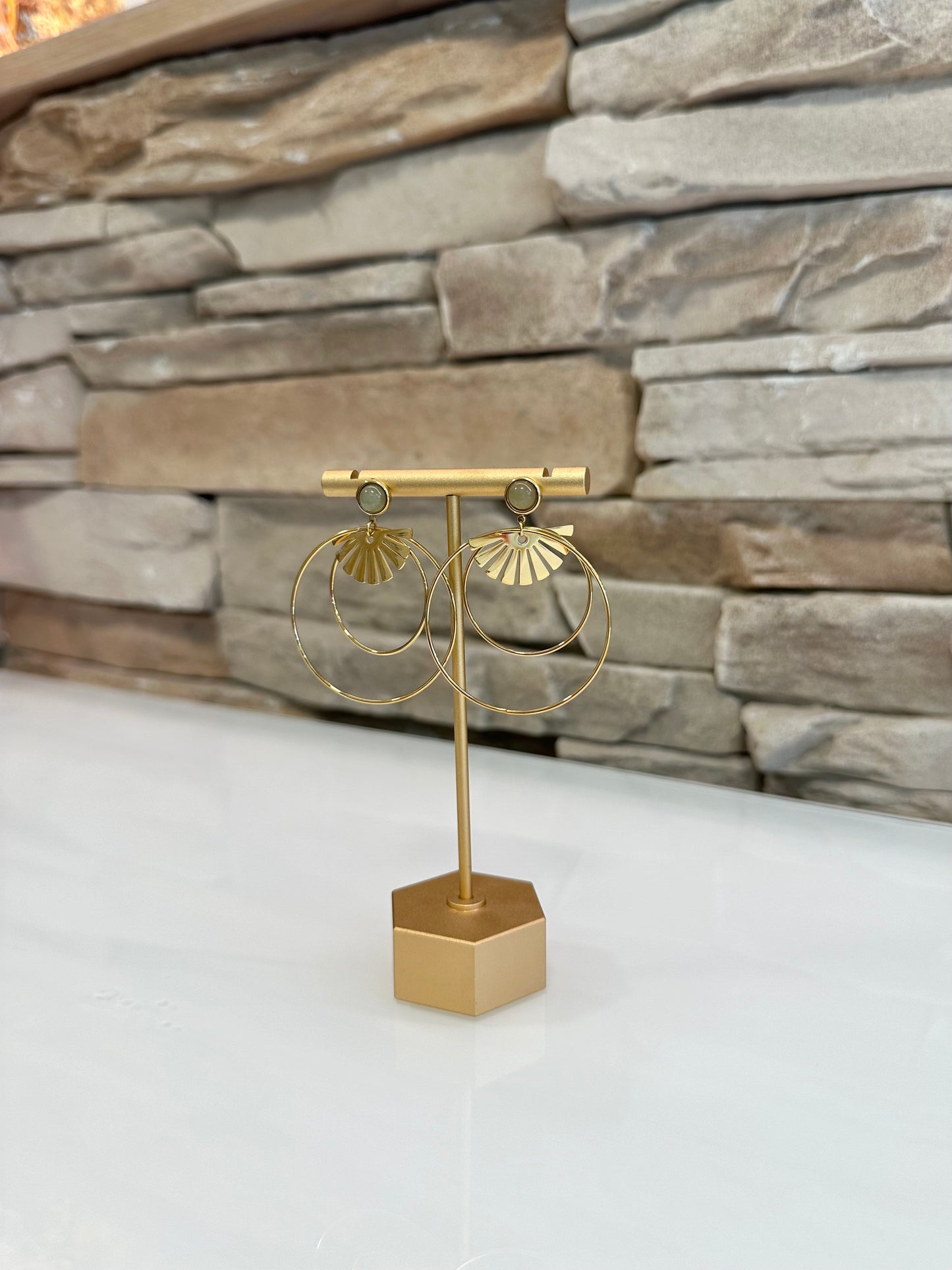 Boucles d'oreilles créoles dorées en acier inoxydable