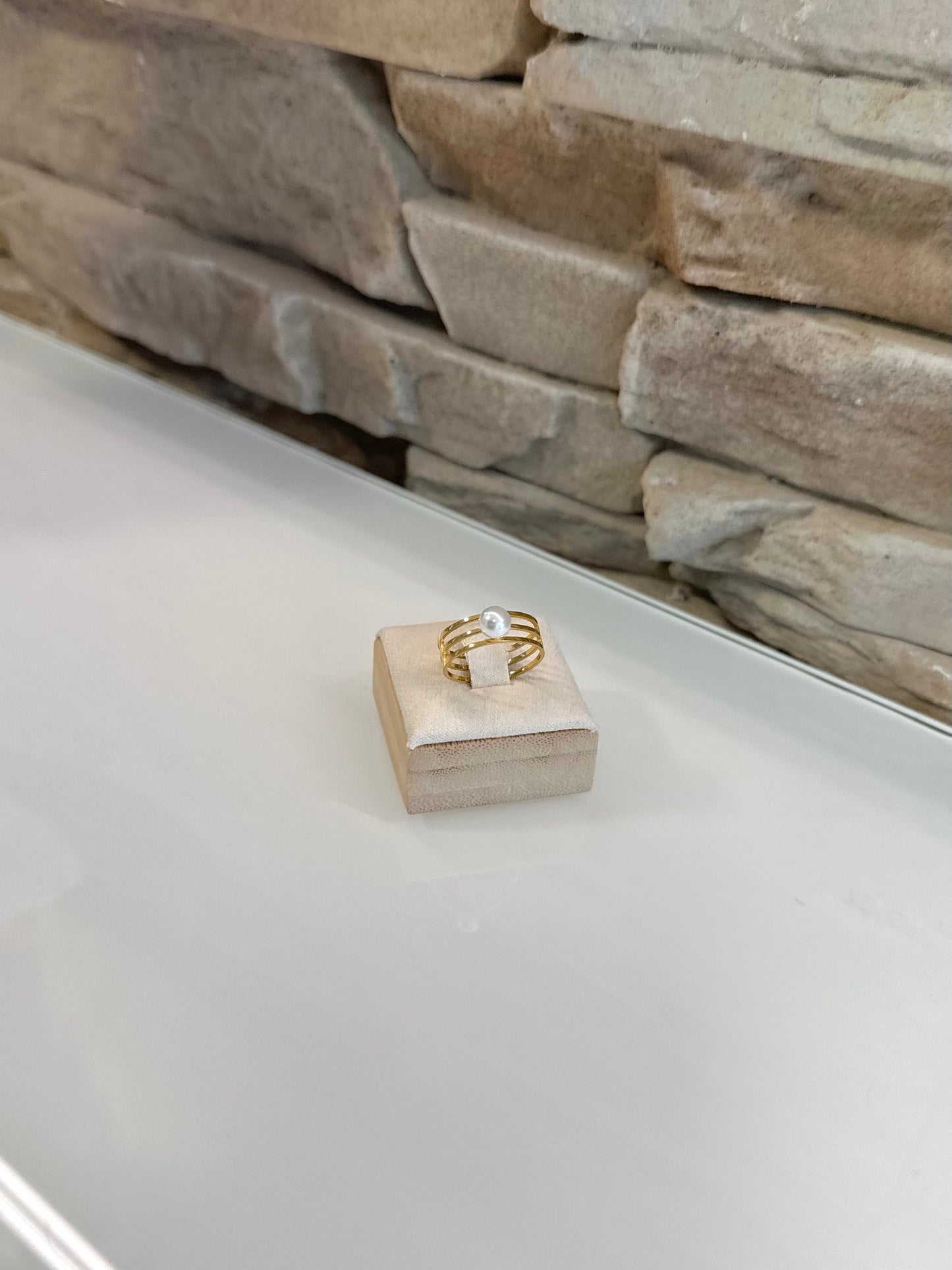 Bague doré en acier inoxydable