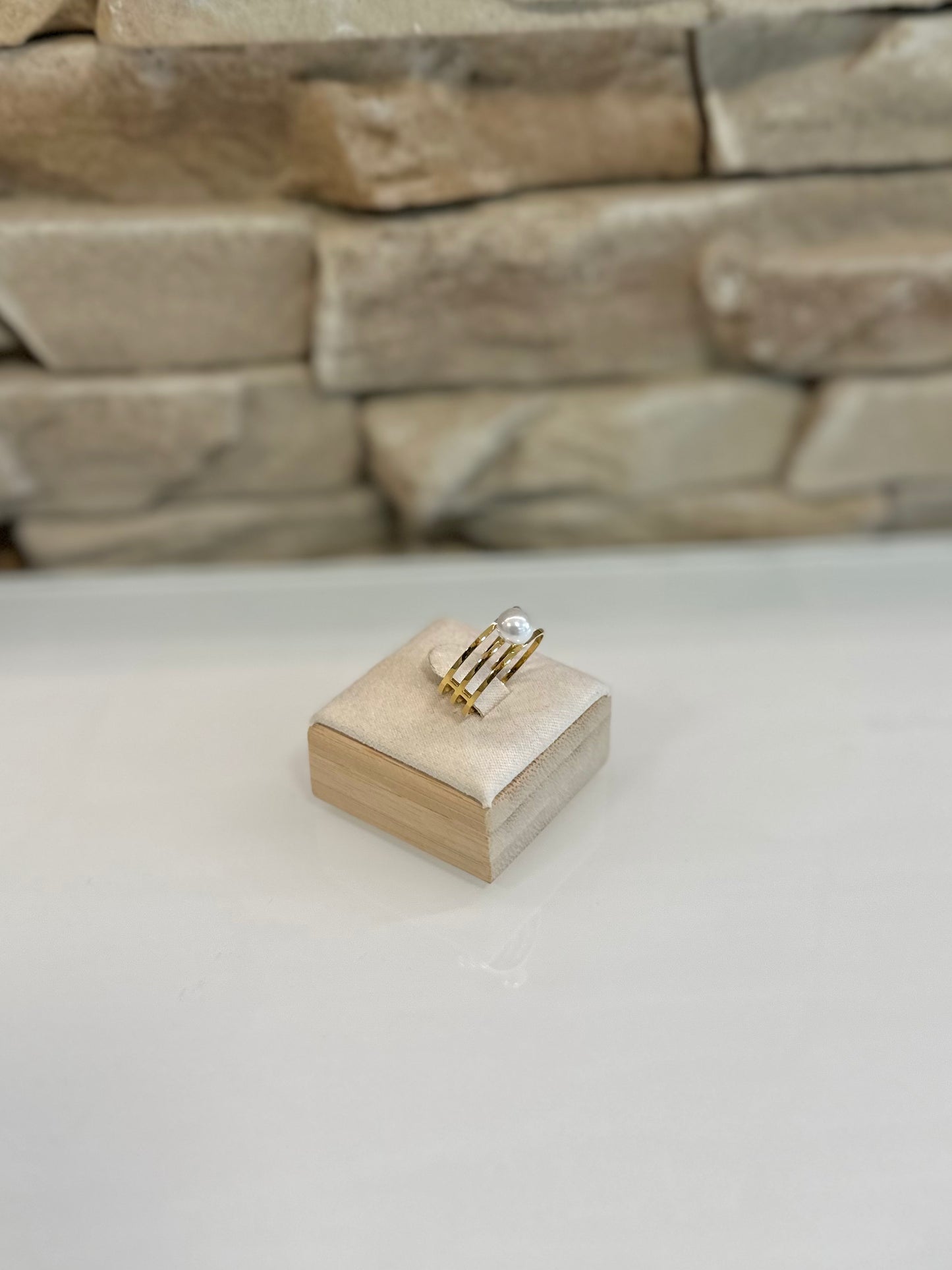 Bague doré en acier inoxydable