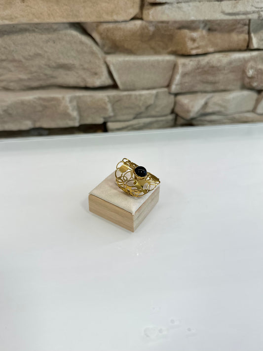 Bague dorée en acier inoxydable