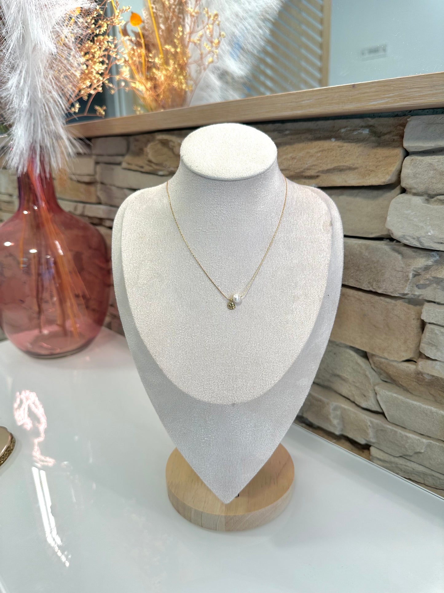 Collier dorée en acier inoxydable