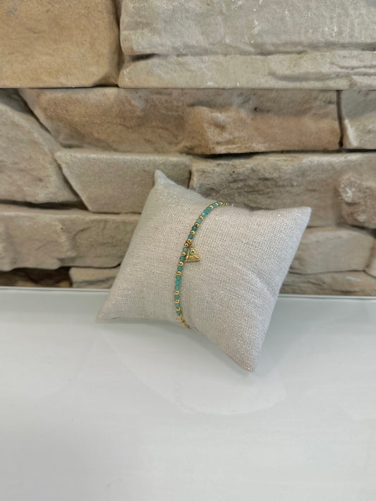 Bracelet doré et bleu océan en acier inoxydable