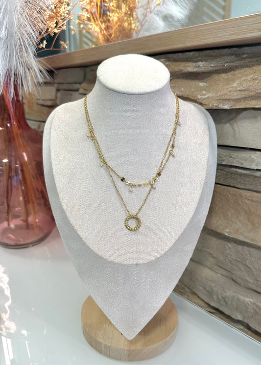 Collier dorée en acier inoxydable